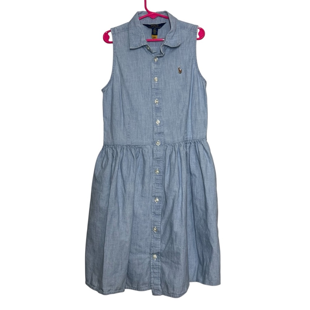 Polo by Ralph Lauren Light Blue Sleeveless Button-Front Kids Dress